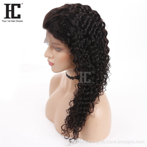 Wholesale Virgin Hair Vendors Brazilian Cuticle Aligned Raw Virgin Human Hair Full Lace Wig Deep Human Lace Wig For Black Women